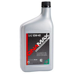 Cummins Onan OnaMax 32 oz bottle front view showing label and easy-pour neck for convenient servicing