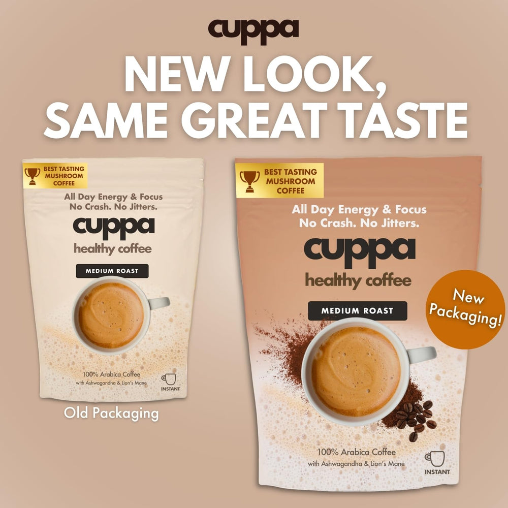 Cuppa Healthy Coffee powder texture close-up for fast dissolving benefit
