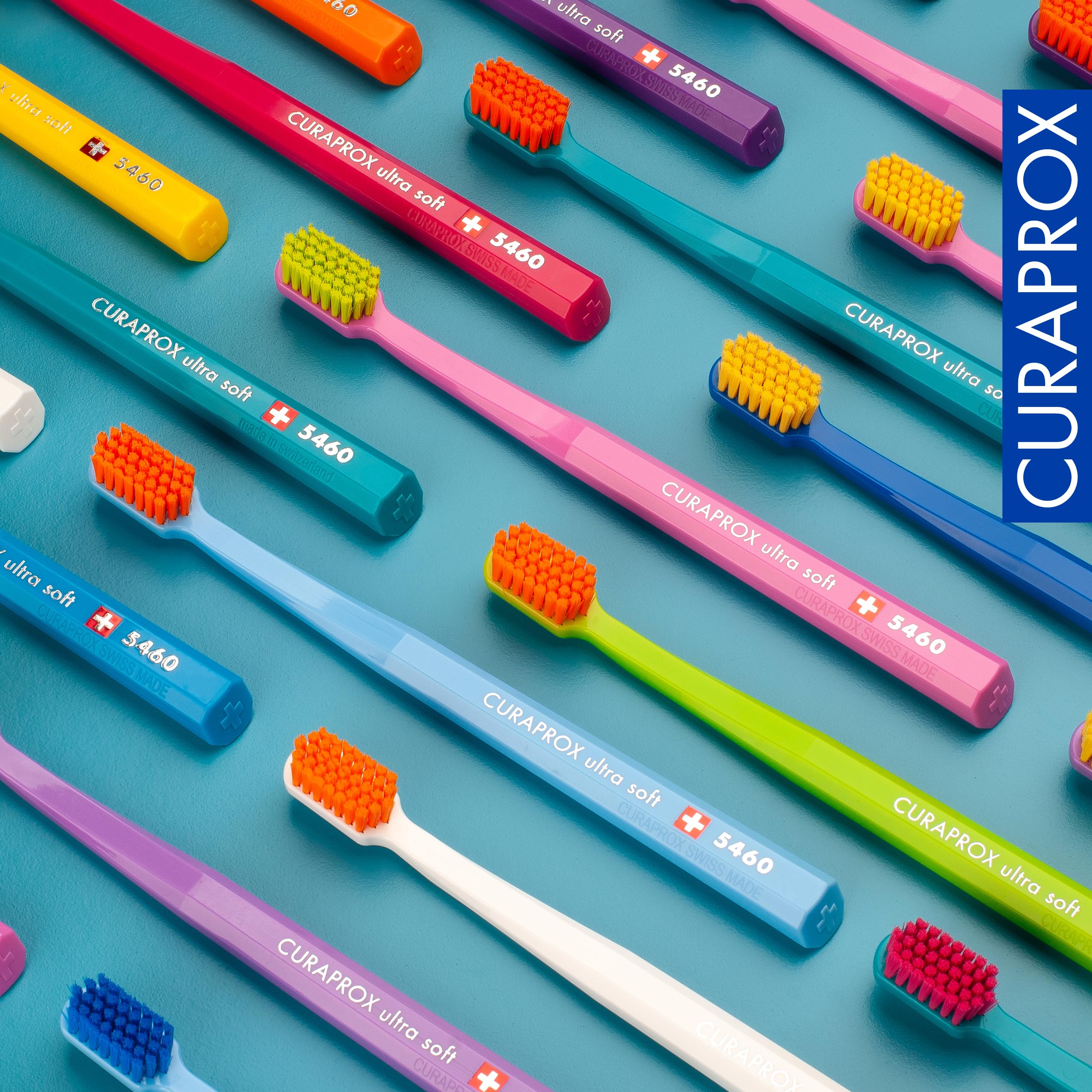 Curaprox CS 5460 bristles under light highlighting filament density and long-lasting performance