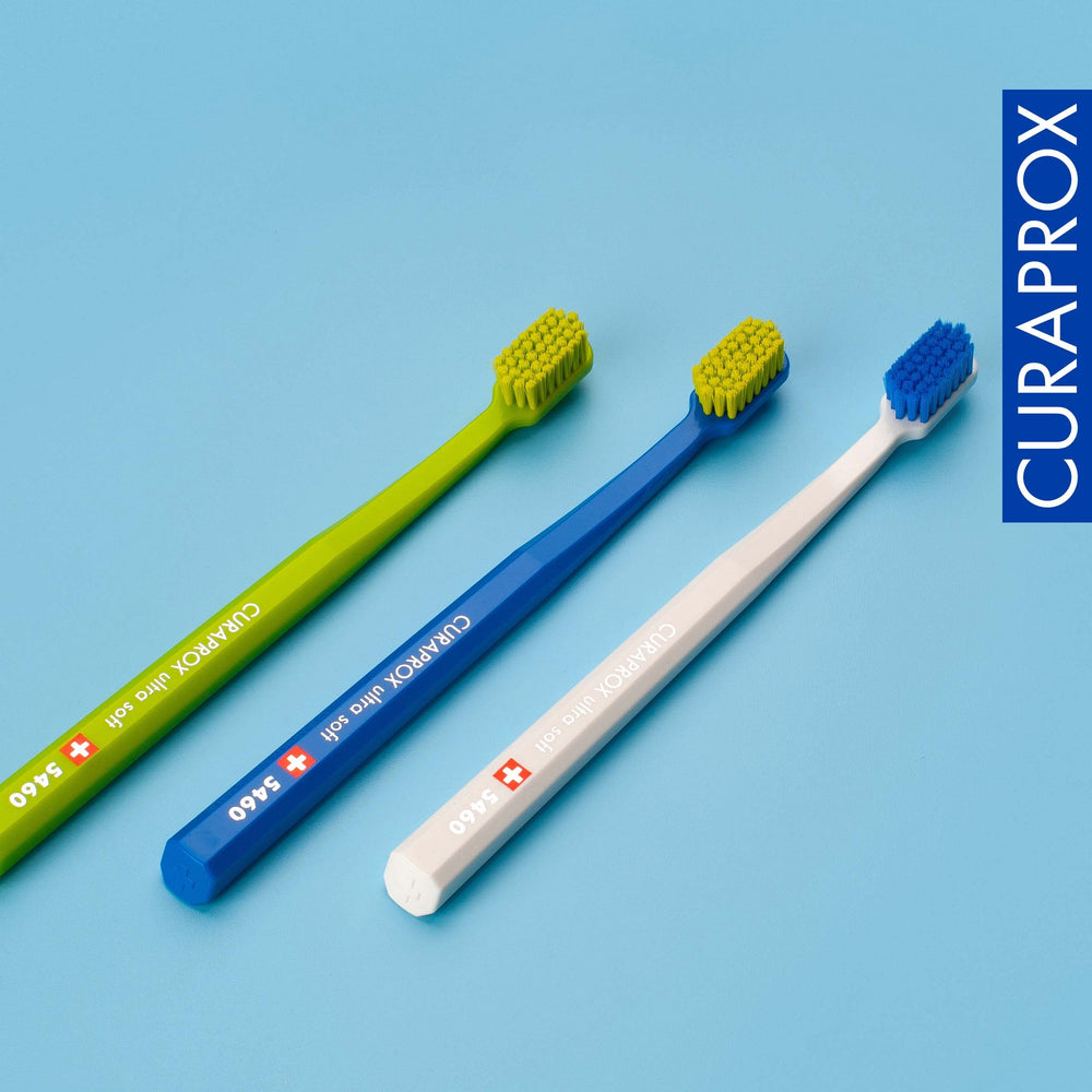 Curaprox CS 5460 held in hand to show size and scale for easy travel and everyday use