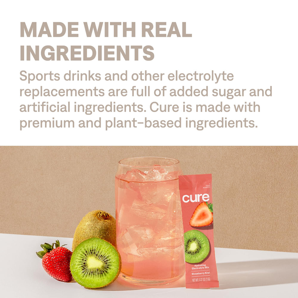 Cure Hydration enjoyed outdoors showing natural flavor and refreshment