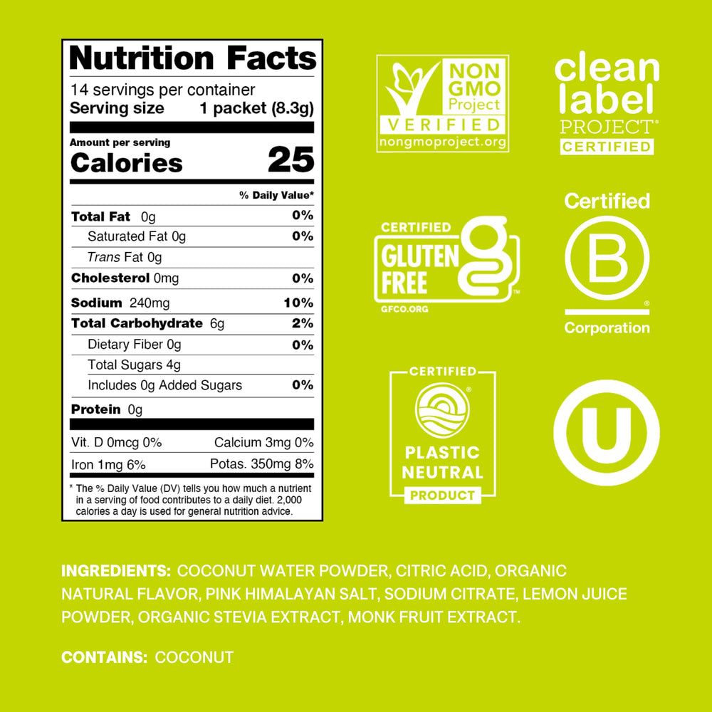 Cure Hydration lime packet close-up highlighting single-serve portability benefit