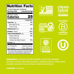 Cure Hydration lime packet close-up highlighting single-serve portability benefit