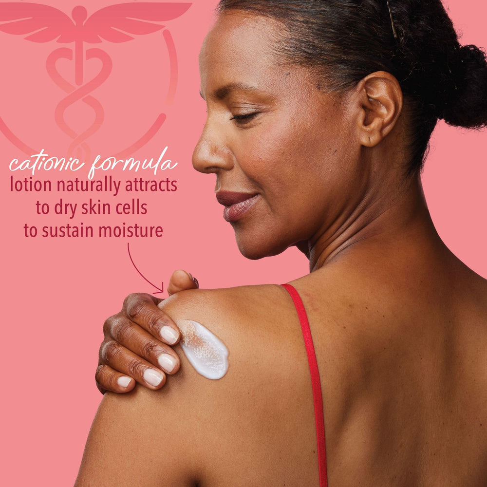 Applying Curel lotion to hands to instantly soothe and hydrate