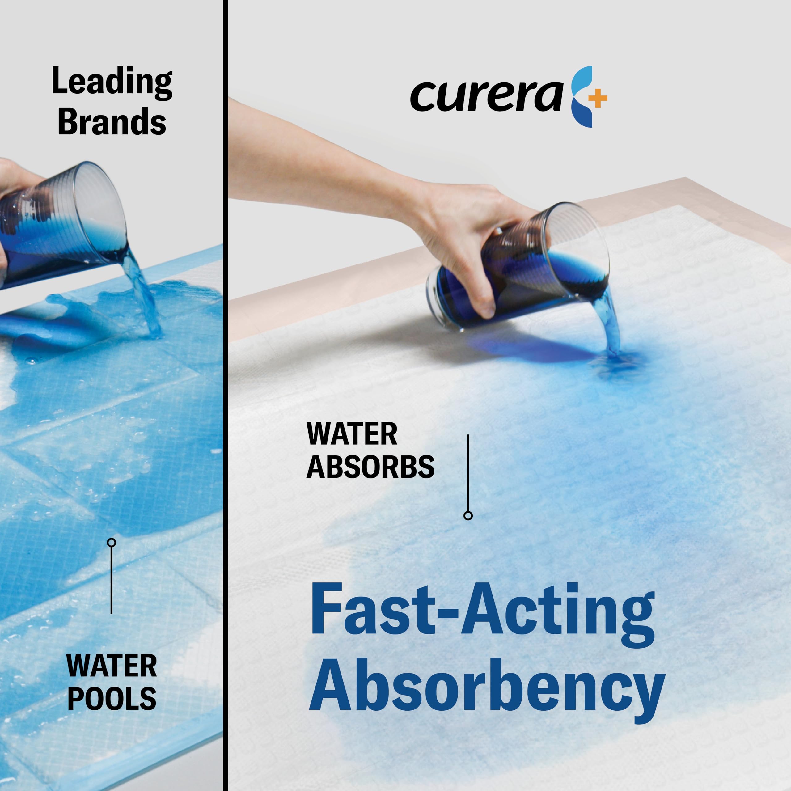 Curera Chucks pad on mattress showing full 30x36 coverage
