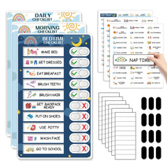 CustomMaster front view of magnetic routine chart showing clear tasks and slider for easy tracking