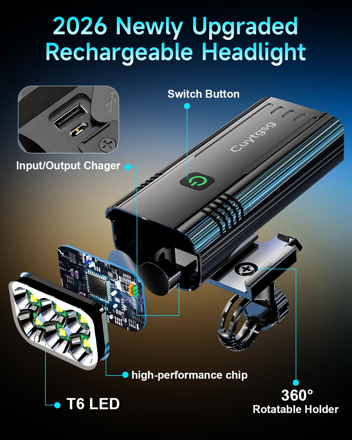 Cuytgsg anodized aluminum texture highlighting durable, heat-dissipating build