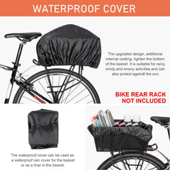 CXWXC rear basket mounted on a bicycle side view demonstrating secure fit