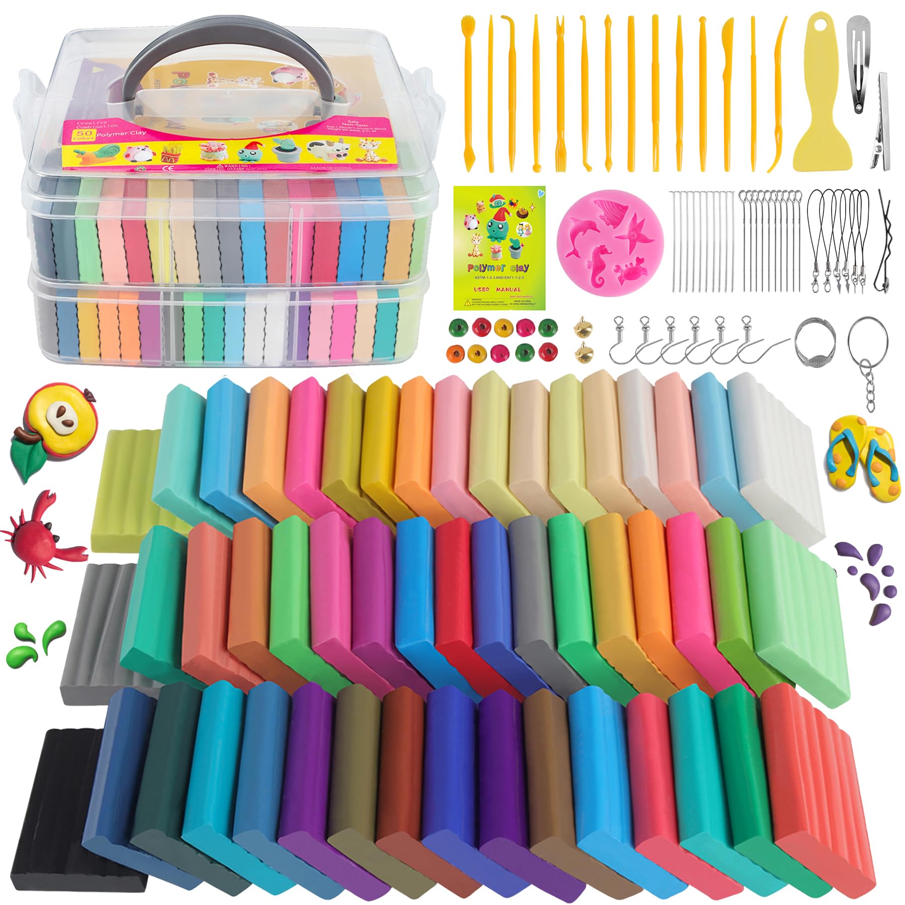 CyAJM kit box front showing 50-color selection and organized packaging for convenient storage