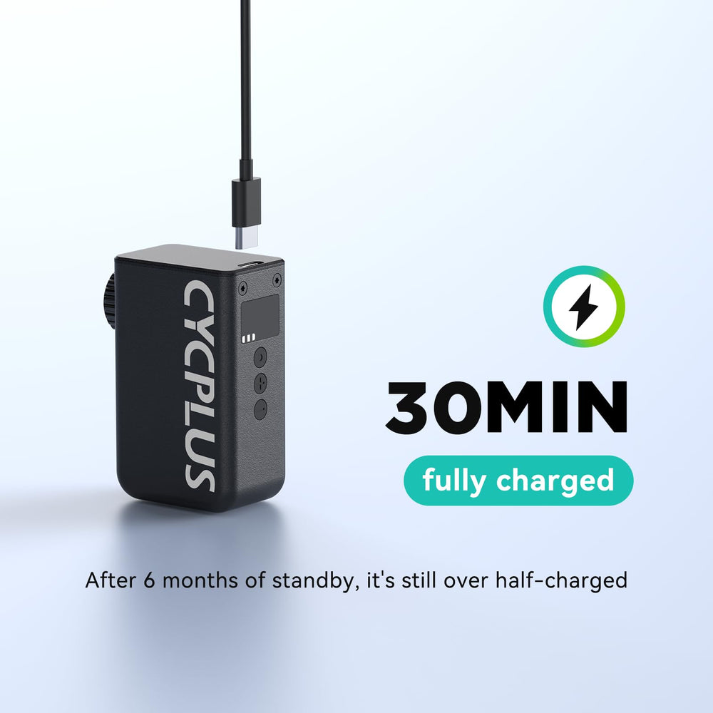 CYCPLUS AS2Pro charging cable connected, fast 30-minute recharge convenience