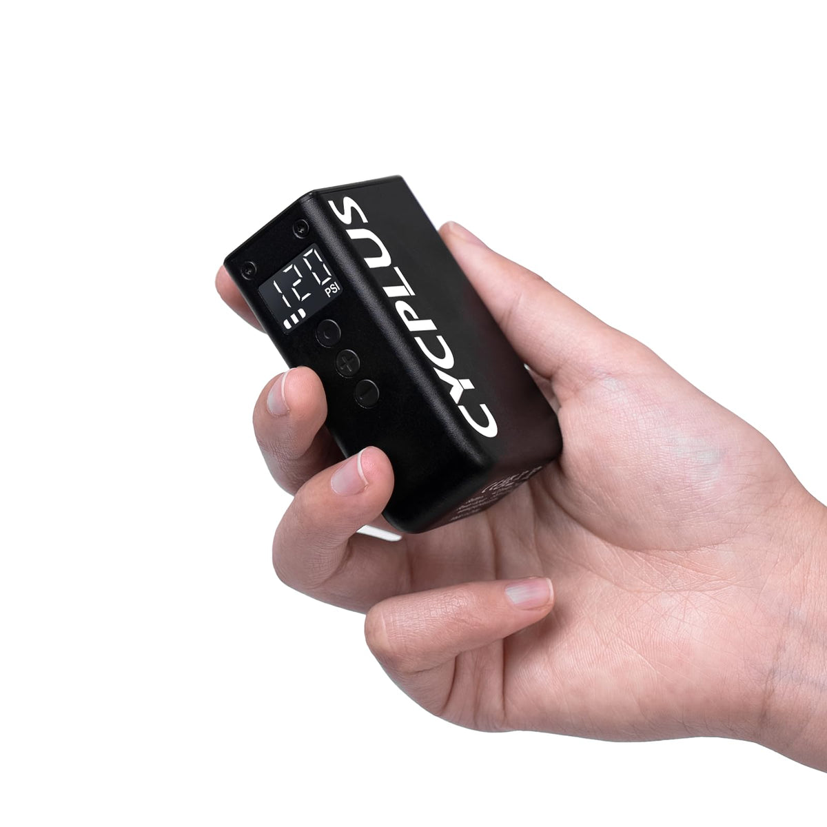 CYCPLUS AS2Pro front view showing compact inflator, ideal for quick repairs