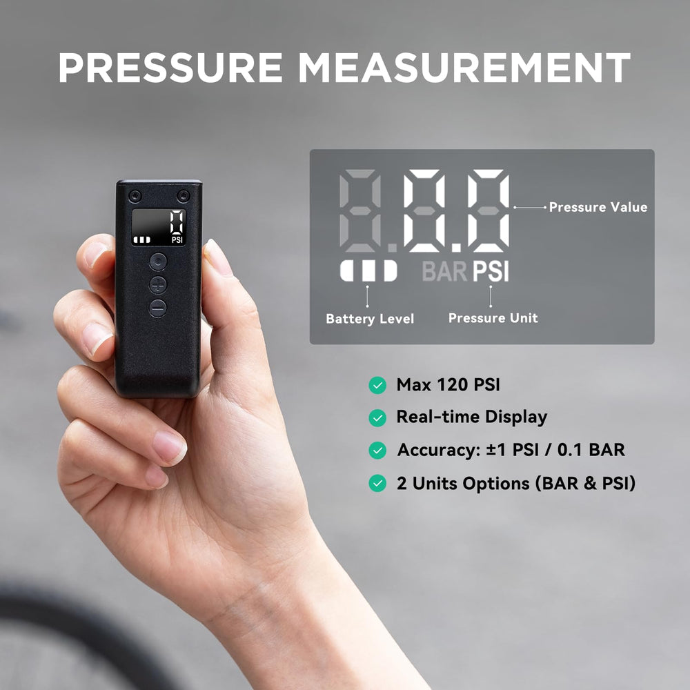 CYCPLUS AS2Pro LED display with pressure reading, provides accurate inflation