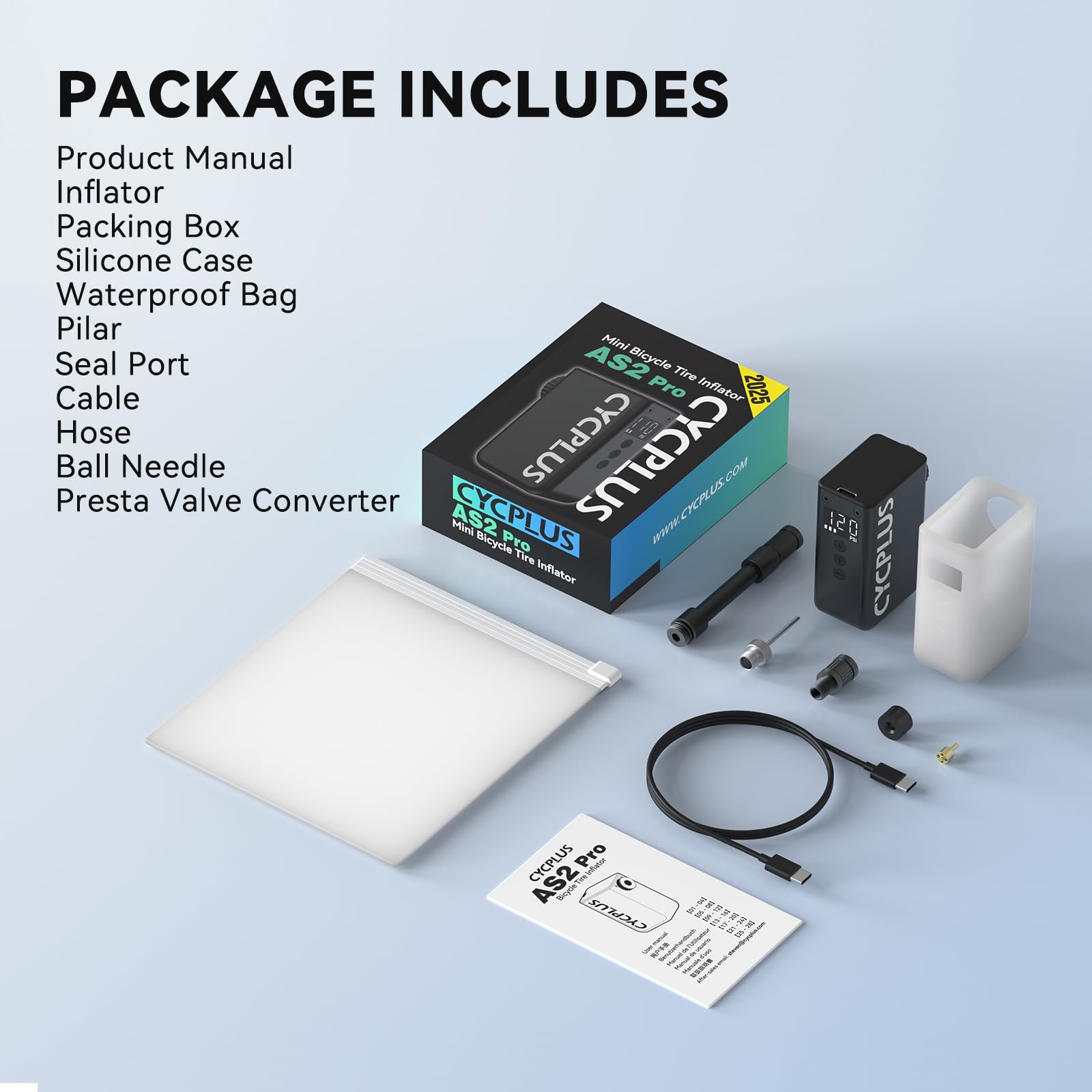 CYCPLUS AS2Pro in commuter kit with pump, multi-ride emergency preparedness