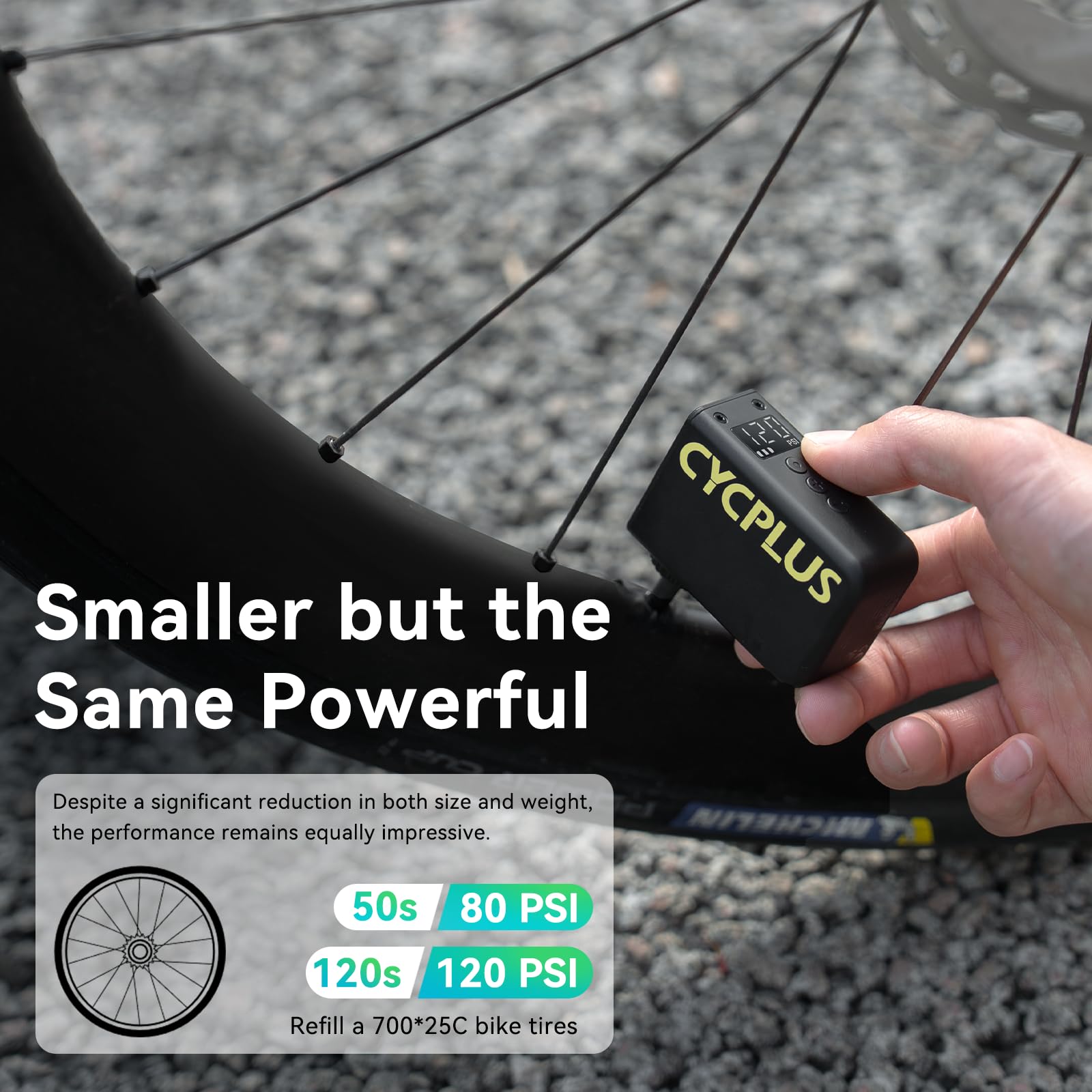 CYCPLUS AS2Ultra valve head and extra hose, enabling easy valve access
