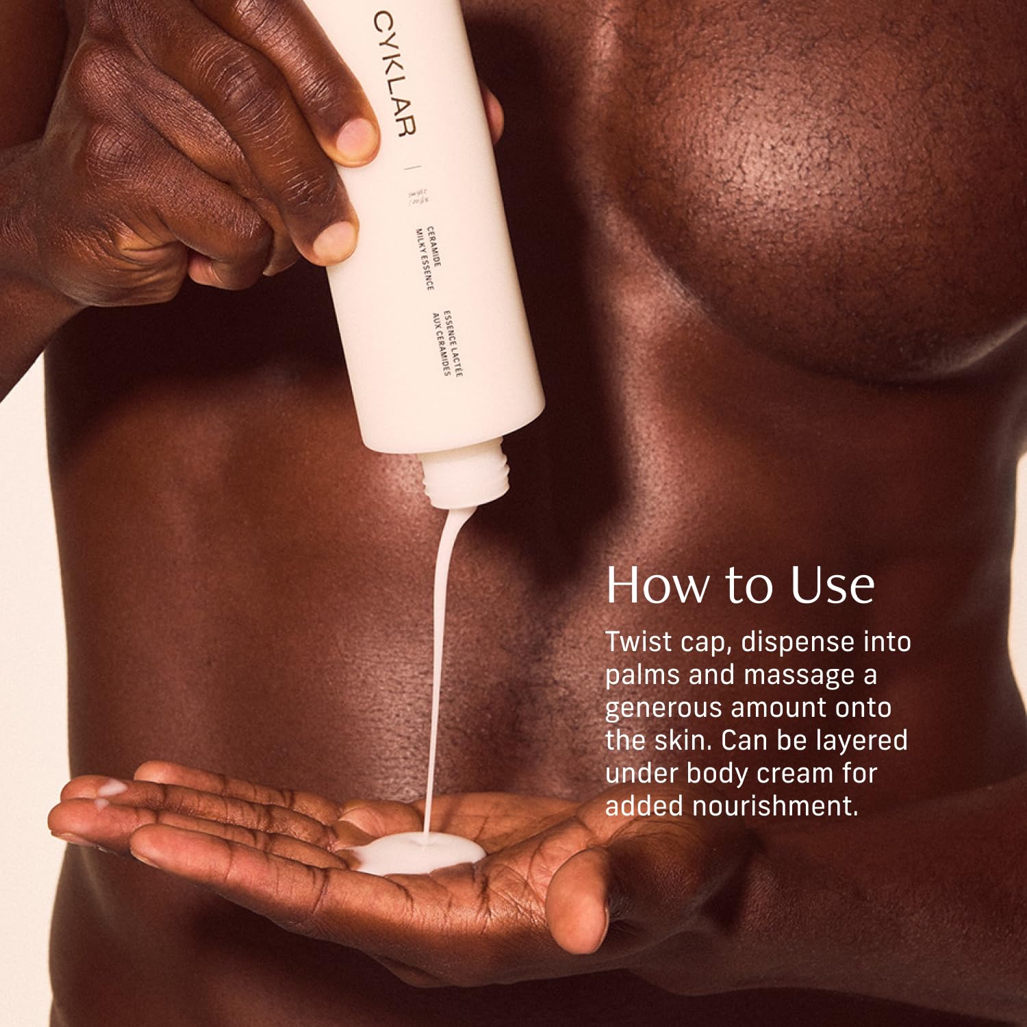 CYKLAR lotion in hand for scale showing 8 fl oz size and travel-friendly use