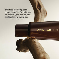 CYKLAR dispensing a drop from the tube to show controlled, non-greasy application