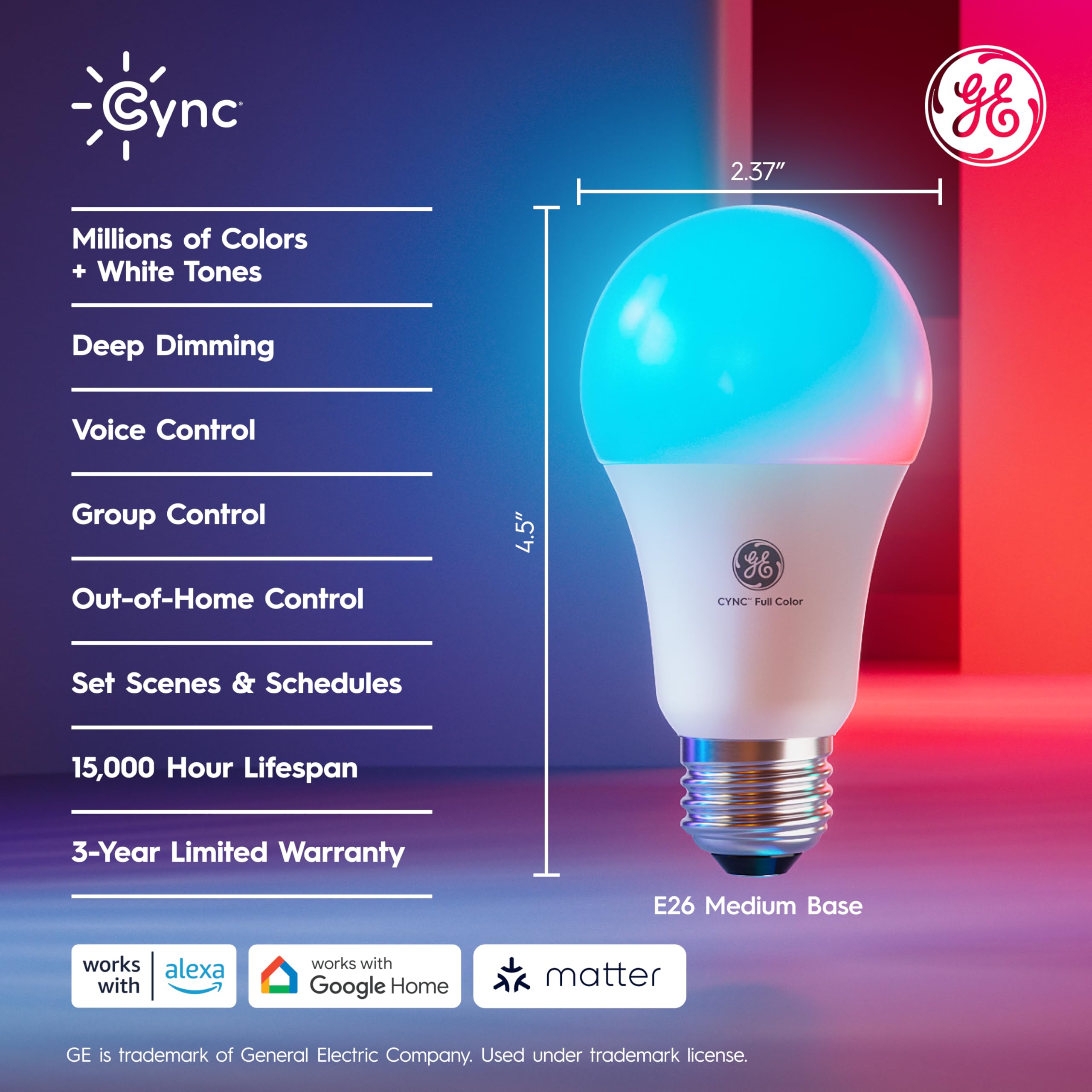 Cync app control screen for Cync bulbs enabling fast scene adjustments
