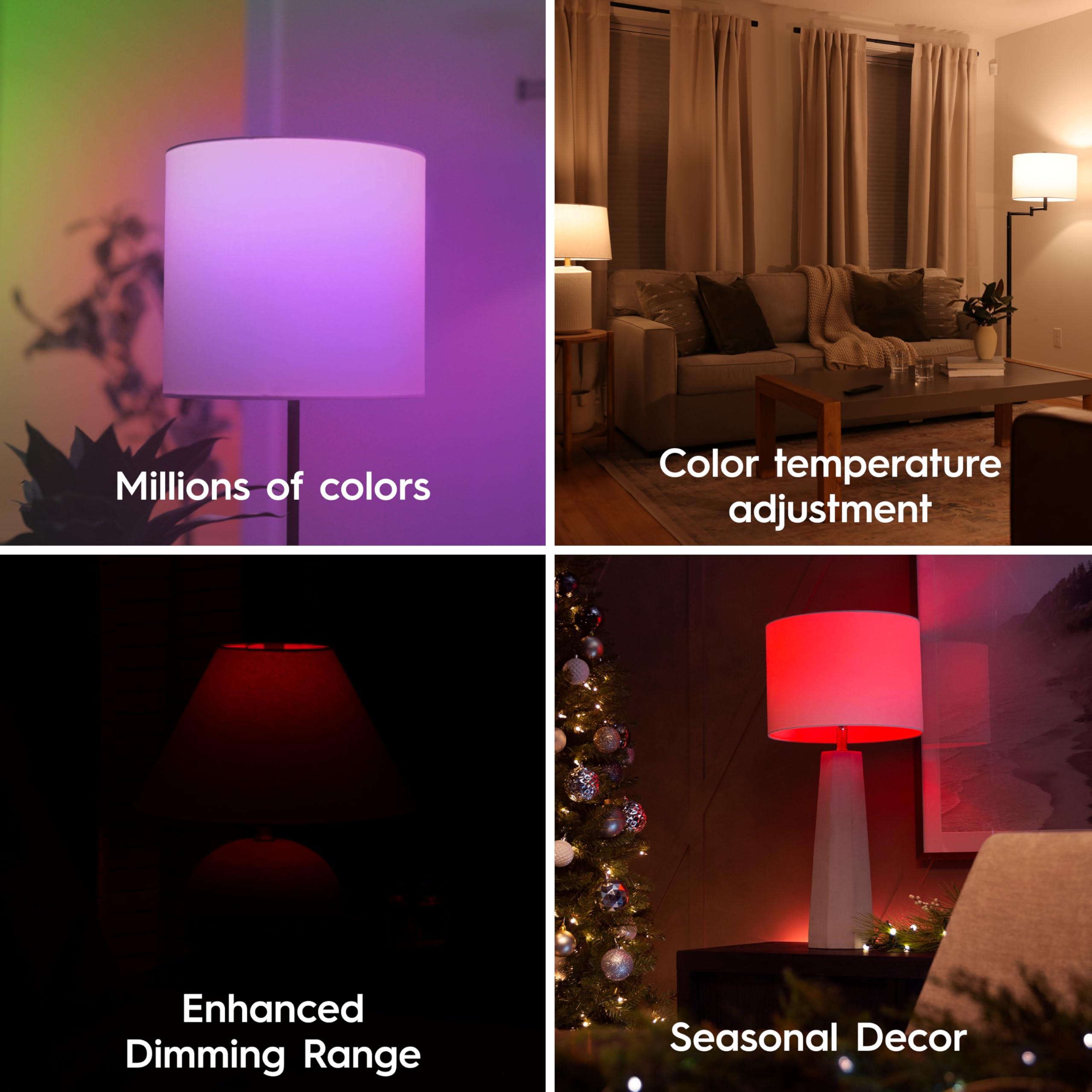 Cync A19 warm white night setting illustrating relaxing bedtime lighting