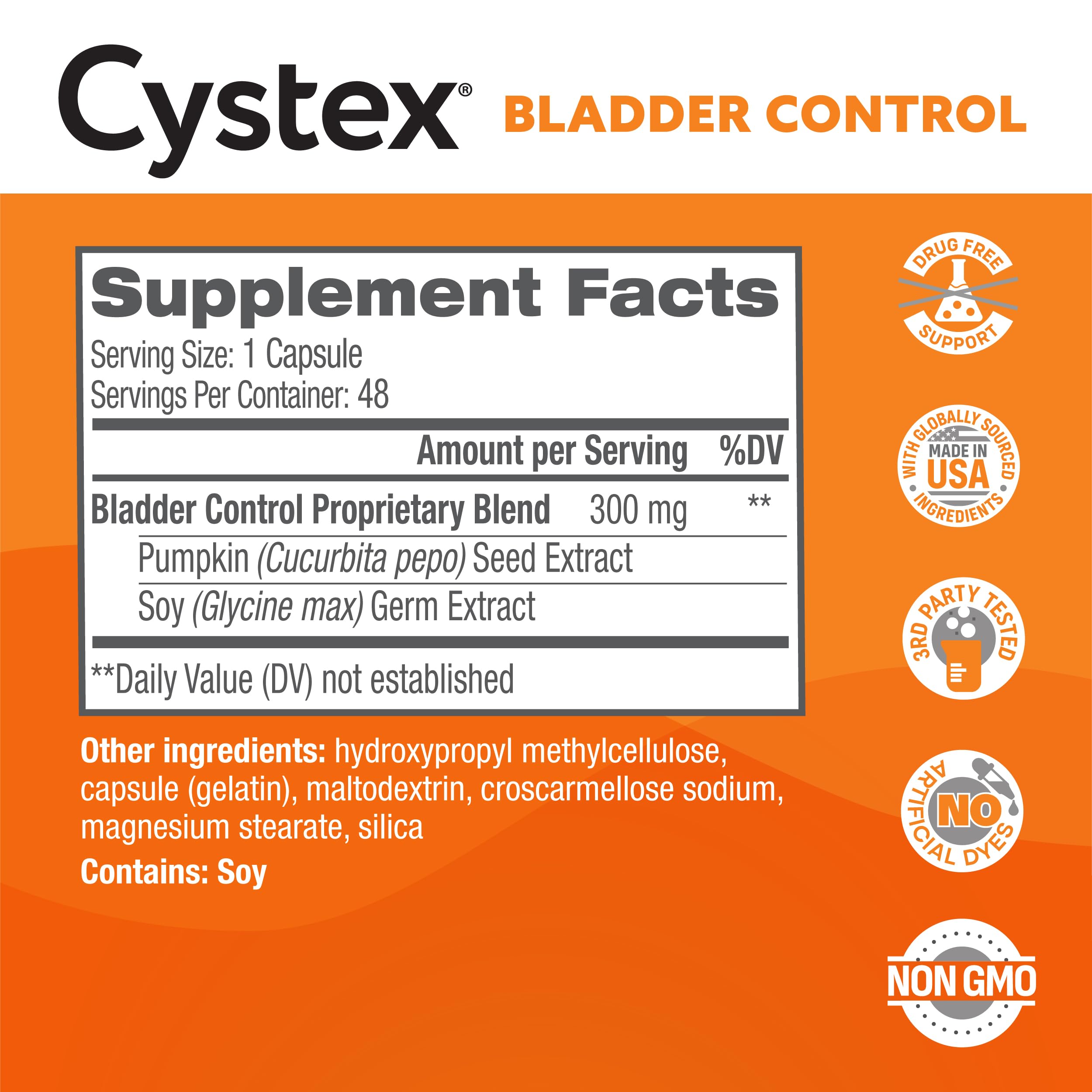 Cystex bottle on nightstand in morning routine setting indicating 24-hour support