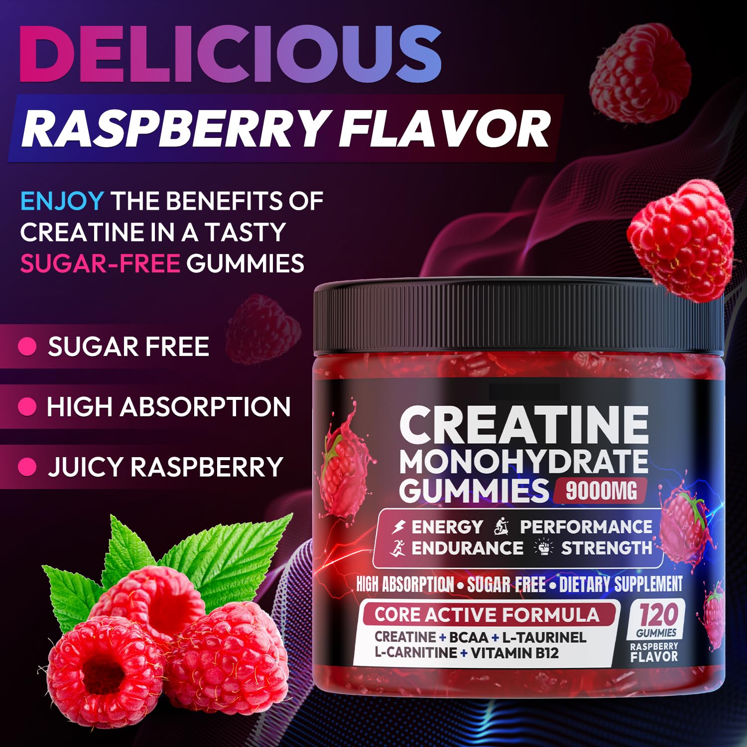 Cytona close-up gummy texture highlighting chewable creatine convenience
