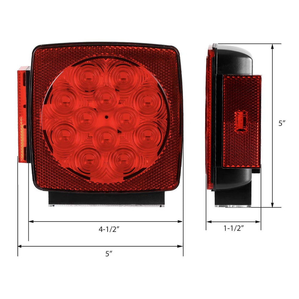 CZC AUTO tail light closeup showing license plate illumination and reflector increasing nighttime visibility