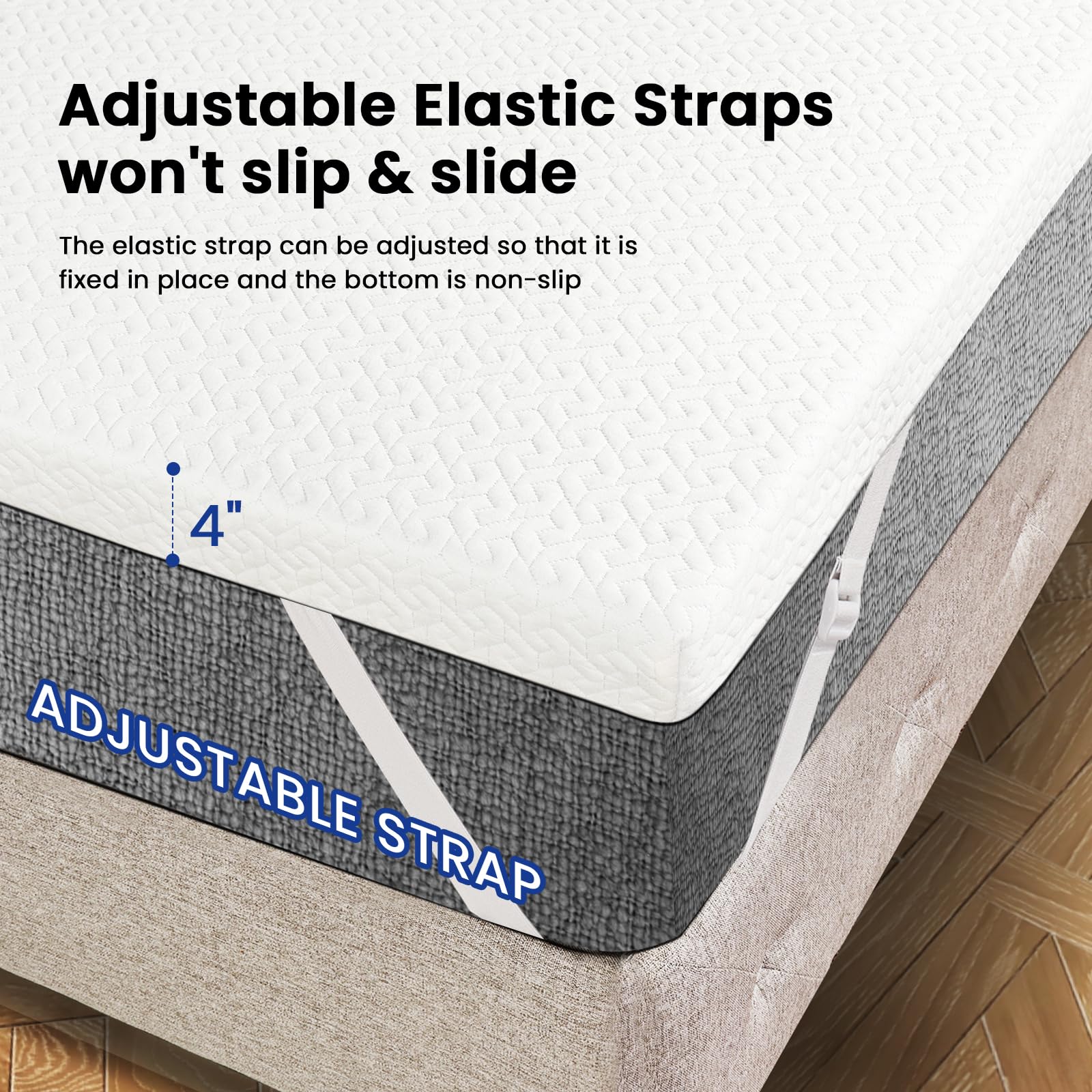 Czpalo textured non-slip bottom keeping the topper securely positioned