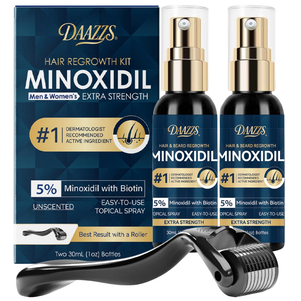 DAAZZS front packaging showing two 1 fl oz bottles for easy storage