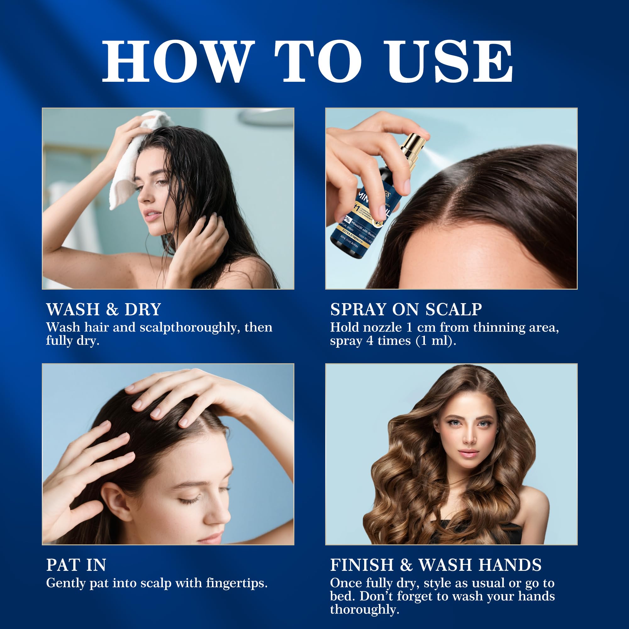 DAAZZS label close-up highlighting minoxidil, biotin, and niacinamide