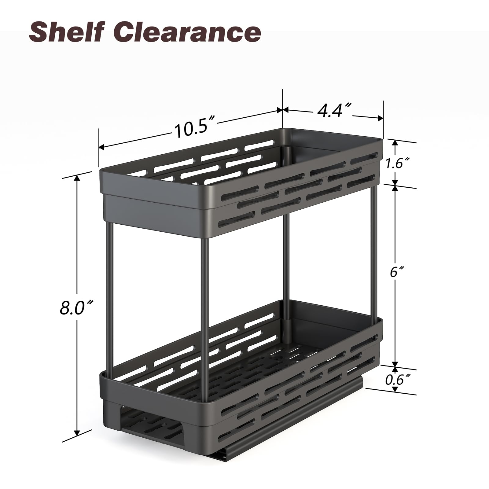 DABIGE assembled racks inside a kitchen cabinet showing neat, space-saving storage benefit