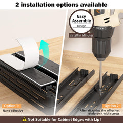 DABIGE close-up of ball-bearing slide rail demonstrating smooth, effortless sliding benefit