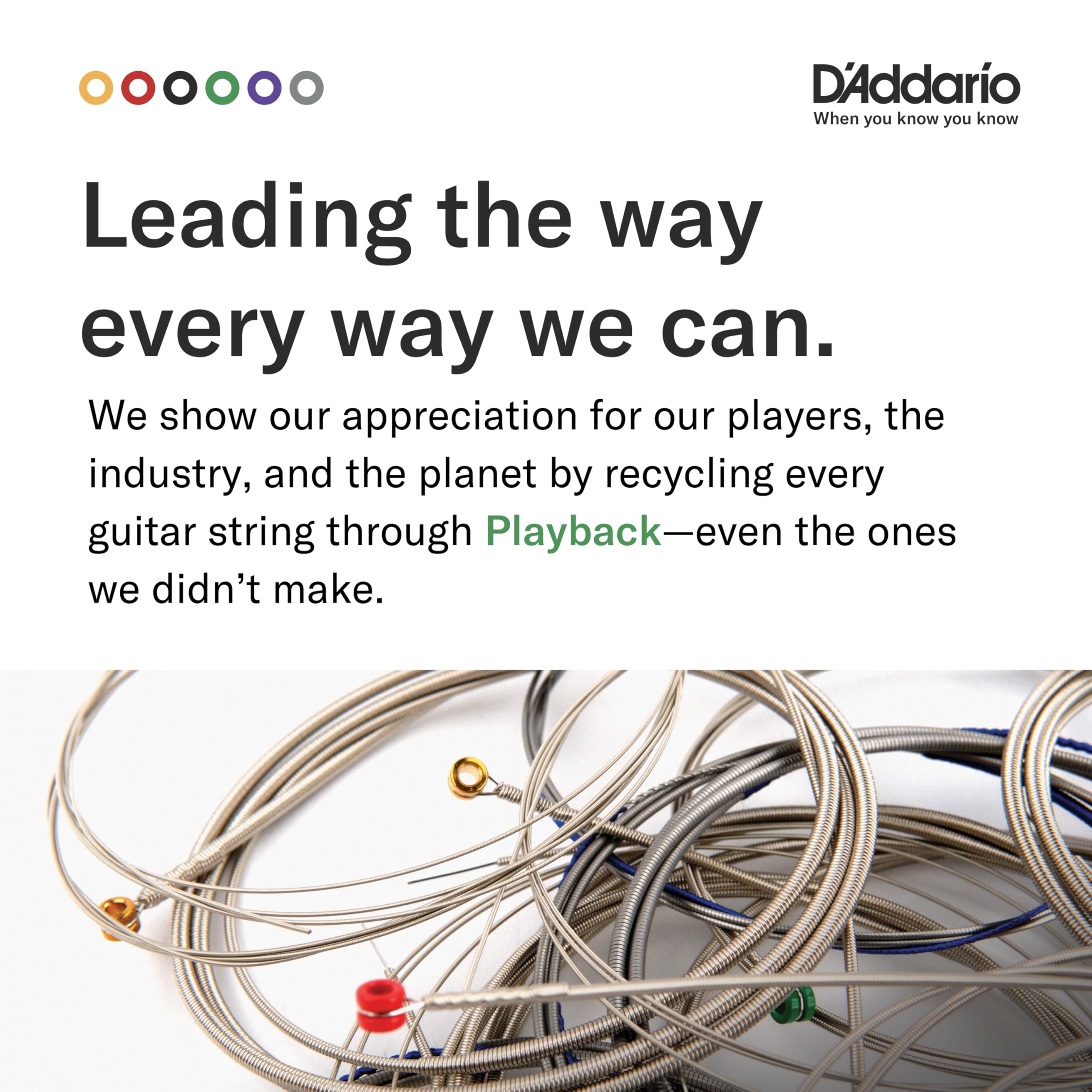D'Addario lifestyle scene of guitarist playing to show stage-ready reliability