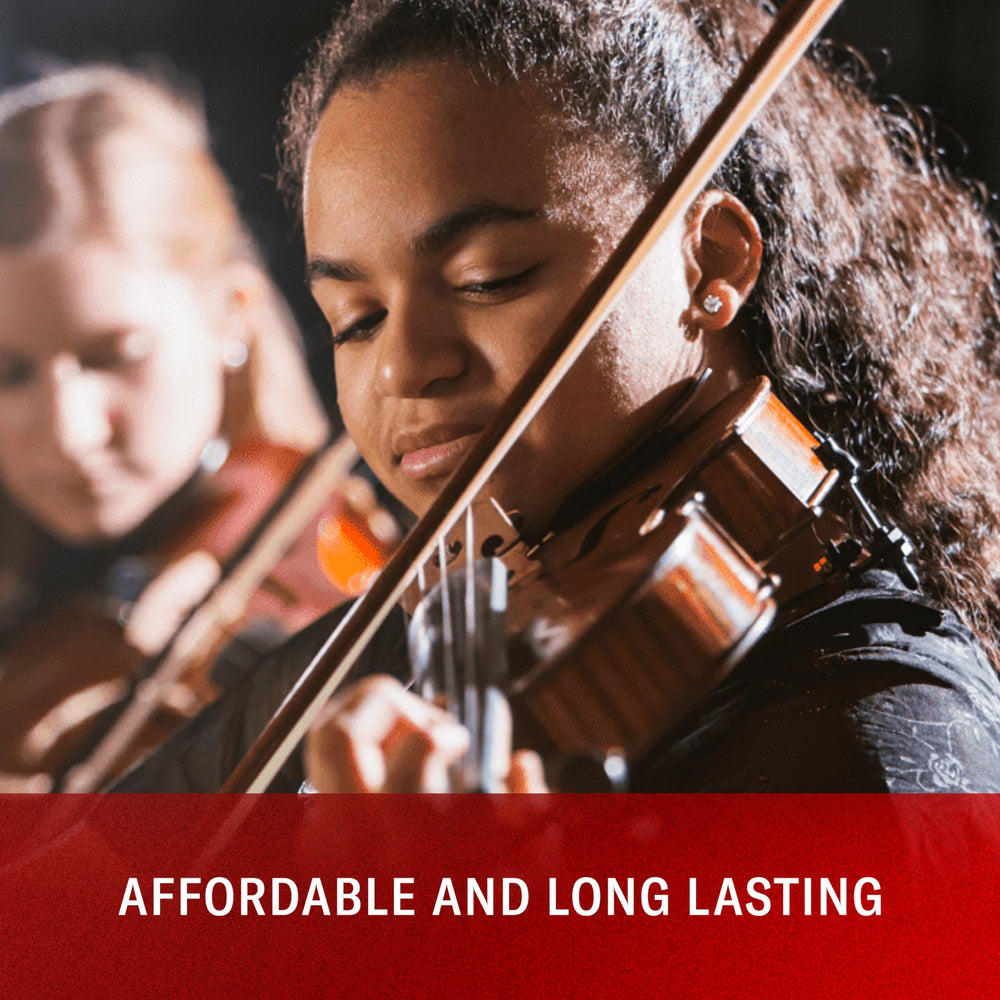 D'Addario Prelude full set displayed on table illustrating all four medium tension strings