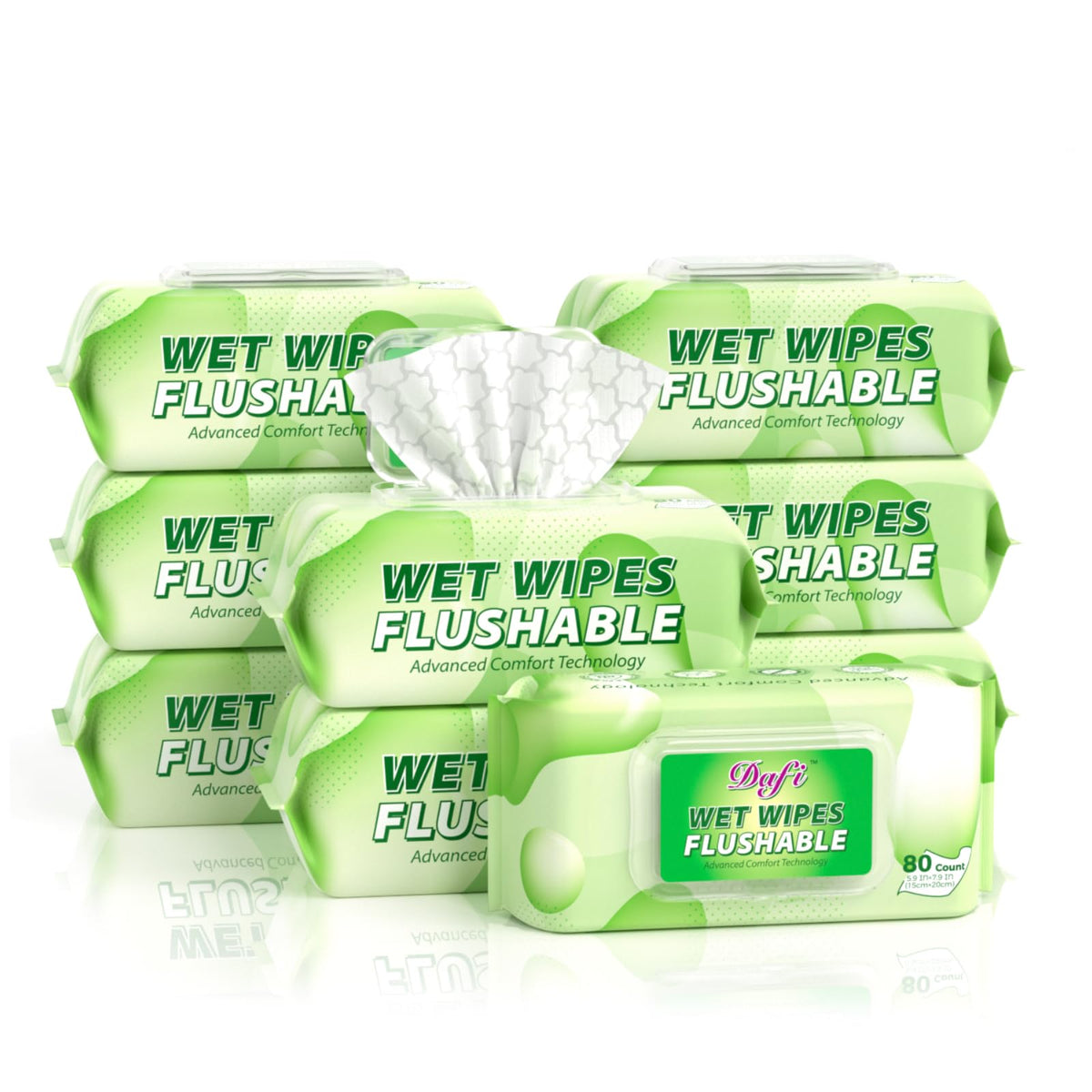 DAFI front packaging showing unscented wipes and pack benefits