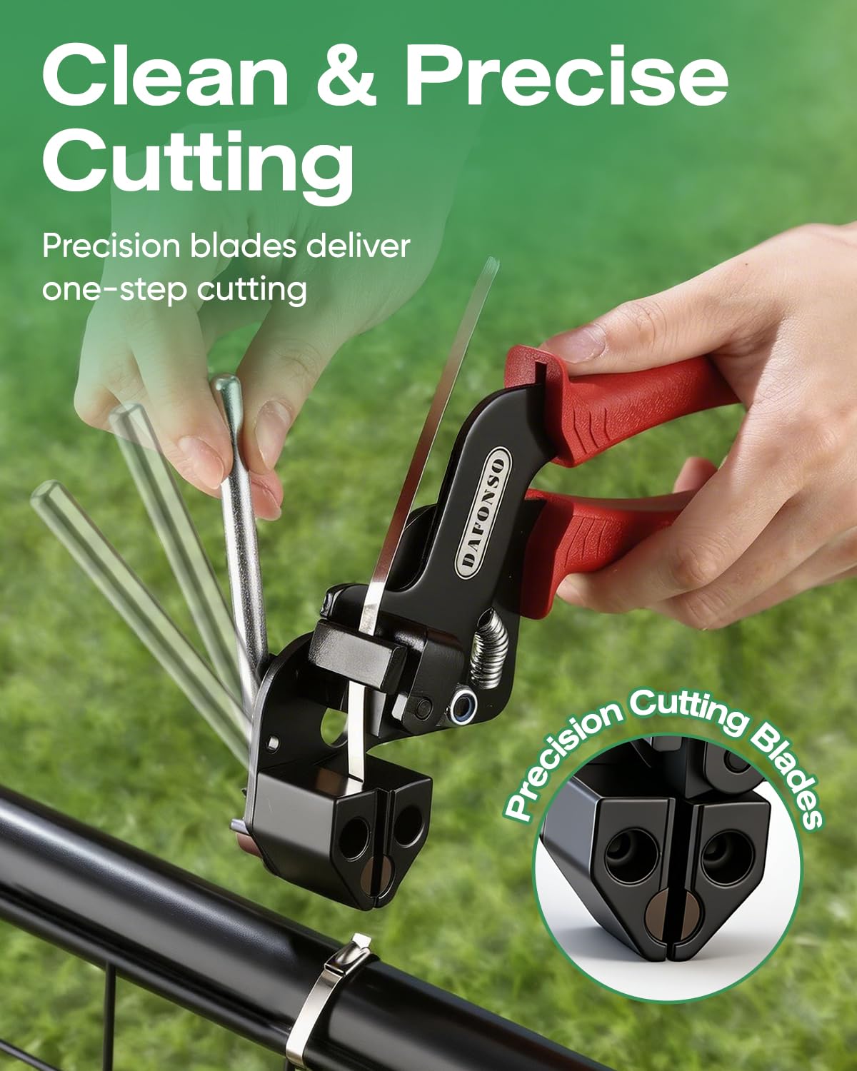 DAFONSO ties securing chain-link fence showing reliable outdoor fastening benefit