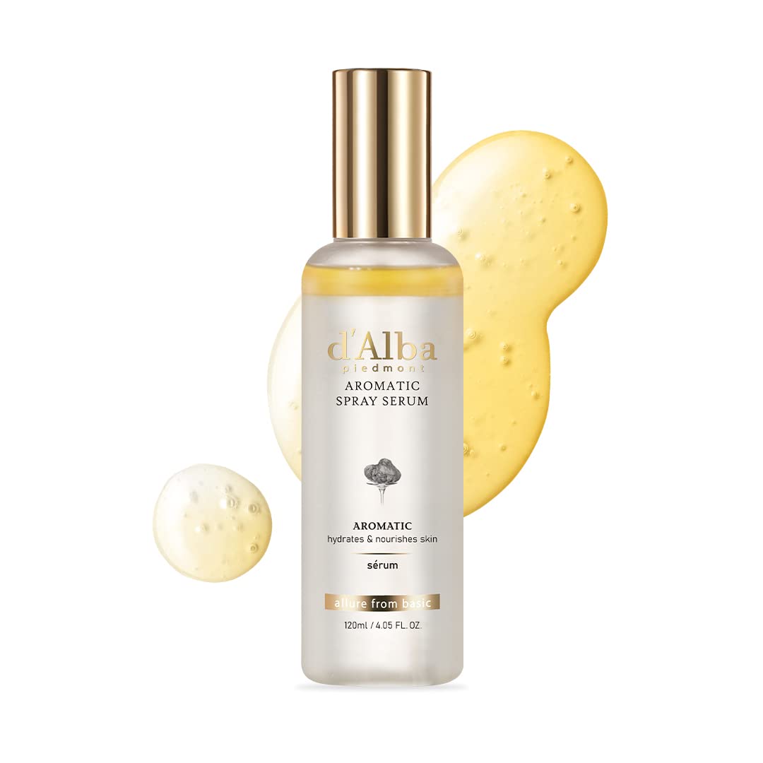 d'alba Piedmont front bottle view showing white truffle spray and elegant design benefit: recognizable packaging