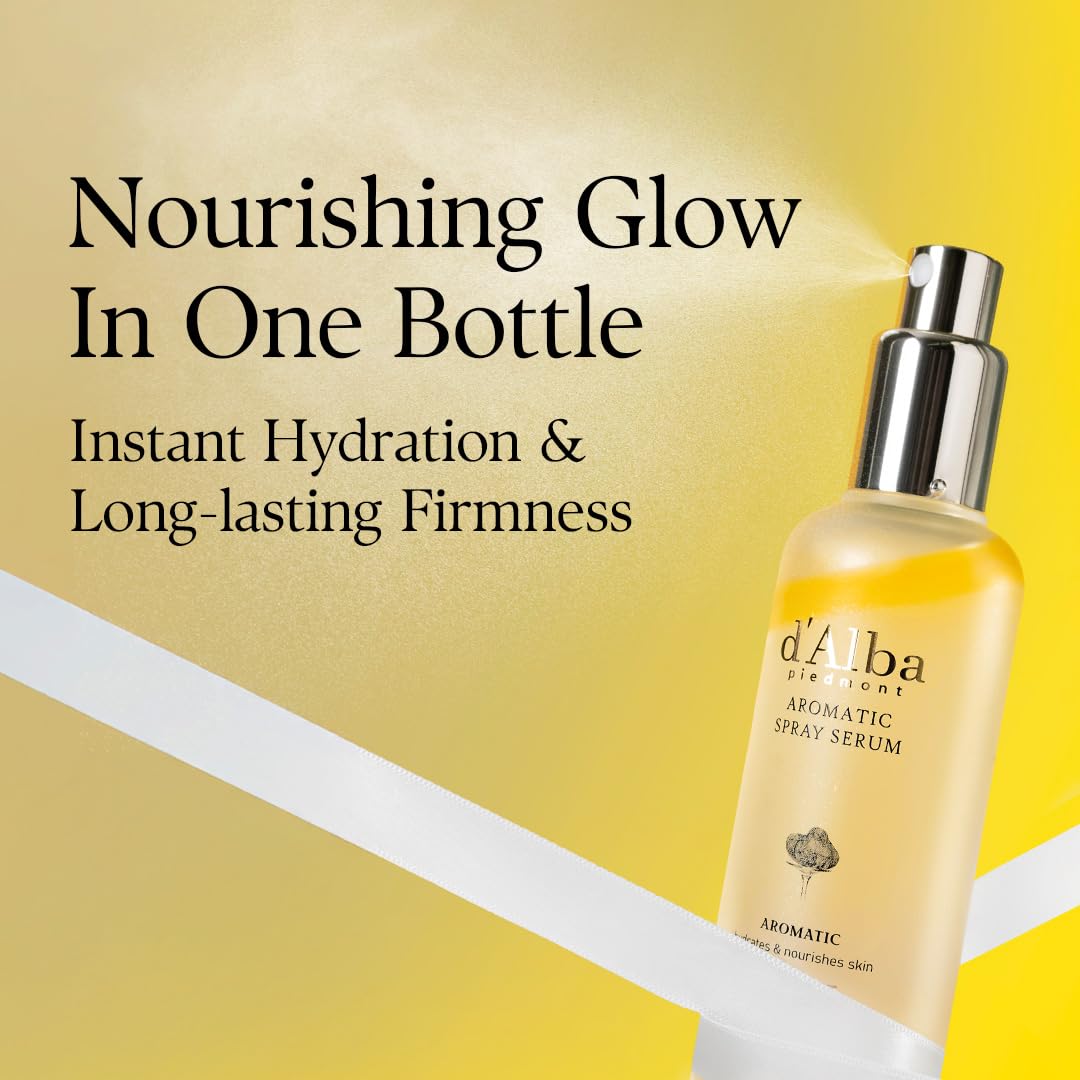 d'alba Piedmont rose water droplets on skin showing hydrating texture benefit: instant moisture