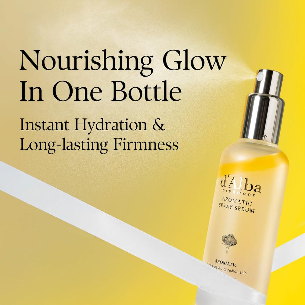d'alba Piedmont rose water droplets on skin showing hydrating texture benefit: instant moisture
