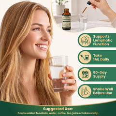 Dalin dropper dispensing drops into a glass showing easy measured dosing benefits