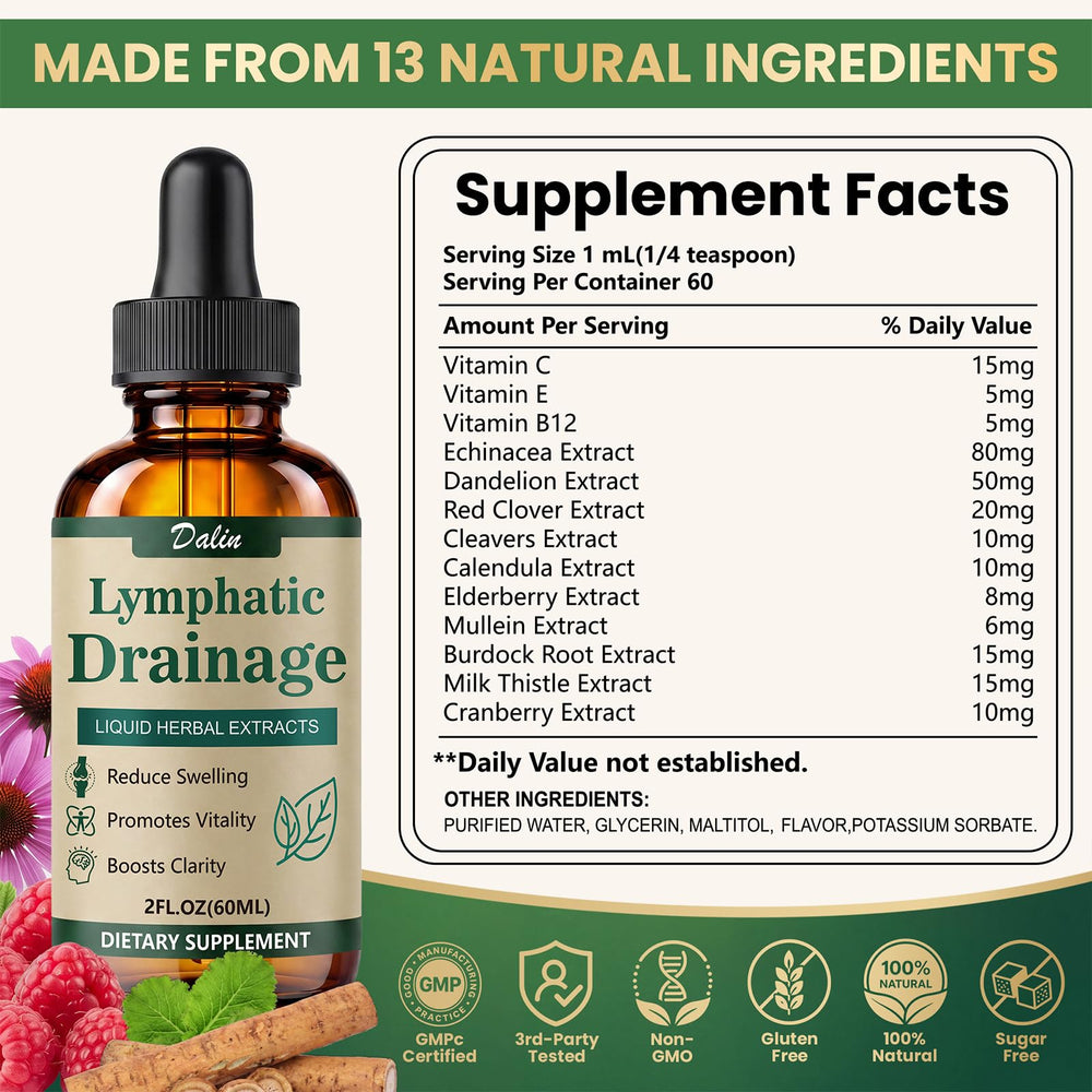 Dalin herbal ingredients flatlay displaying botanicals like echinacea and burdock benefits transparency