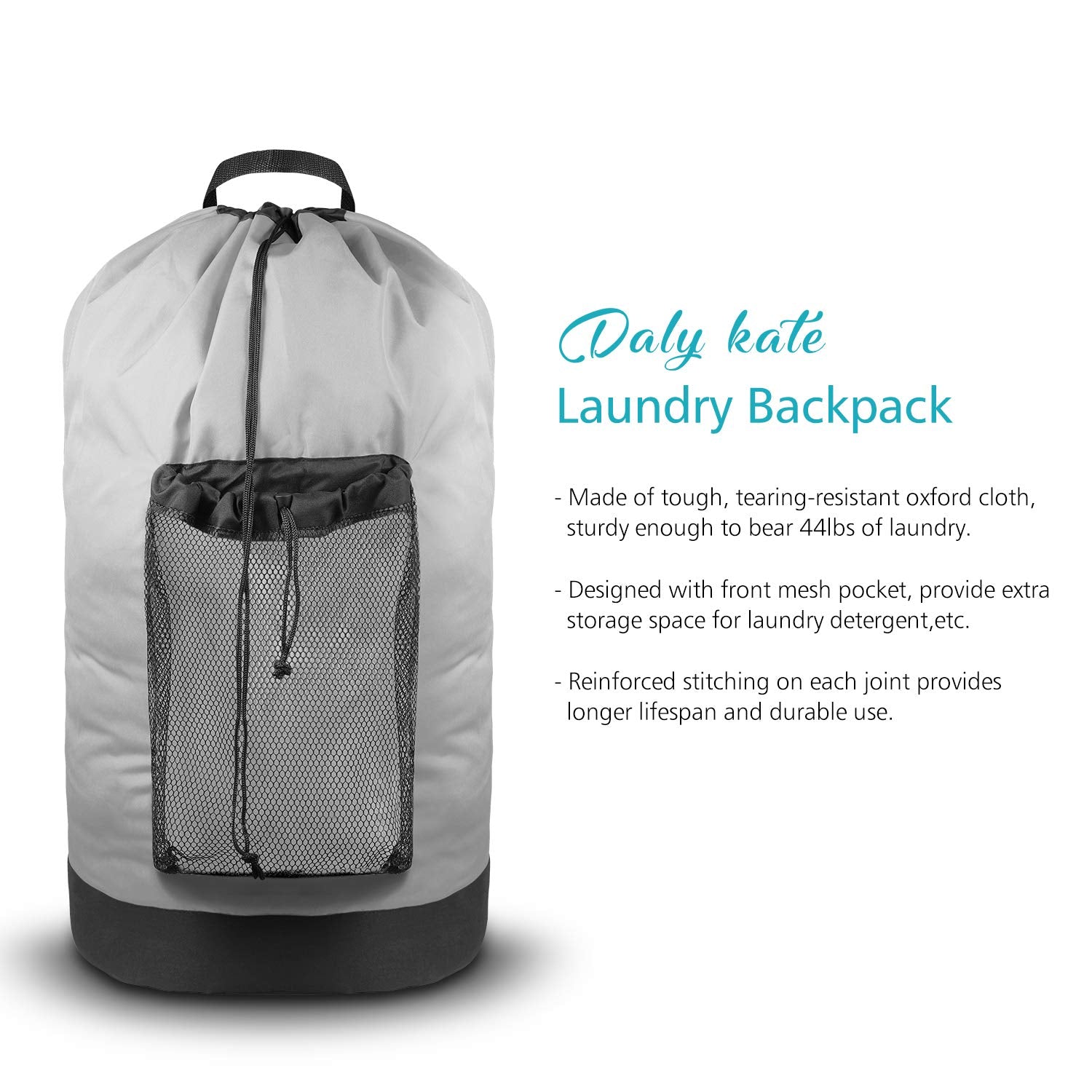 Dalykate hanging on door as hamper showing space-saving organization benefit