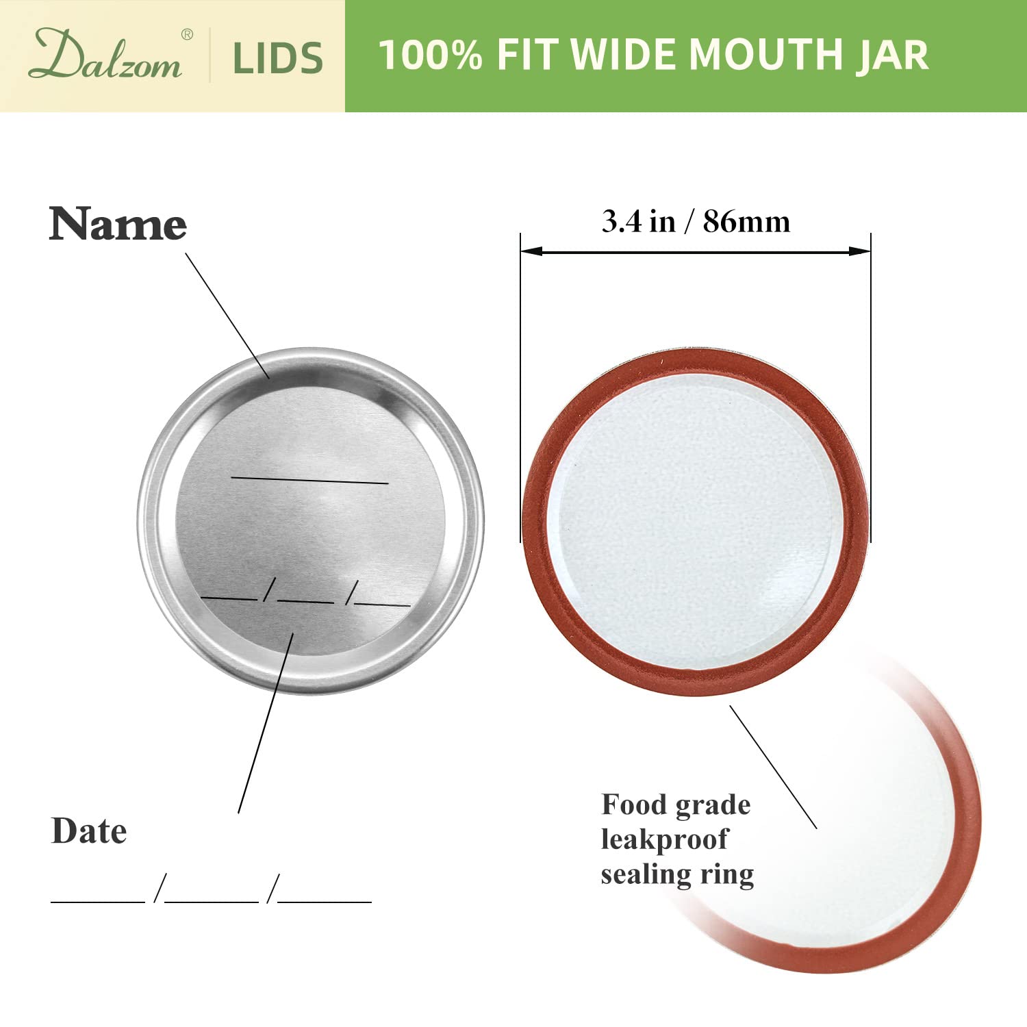 Dalzom close-up of silicone seal for tight airtight preservation benefit