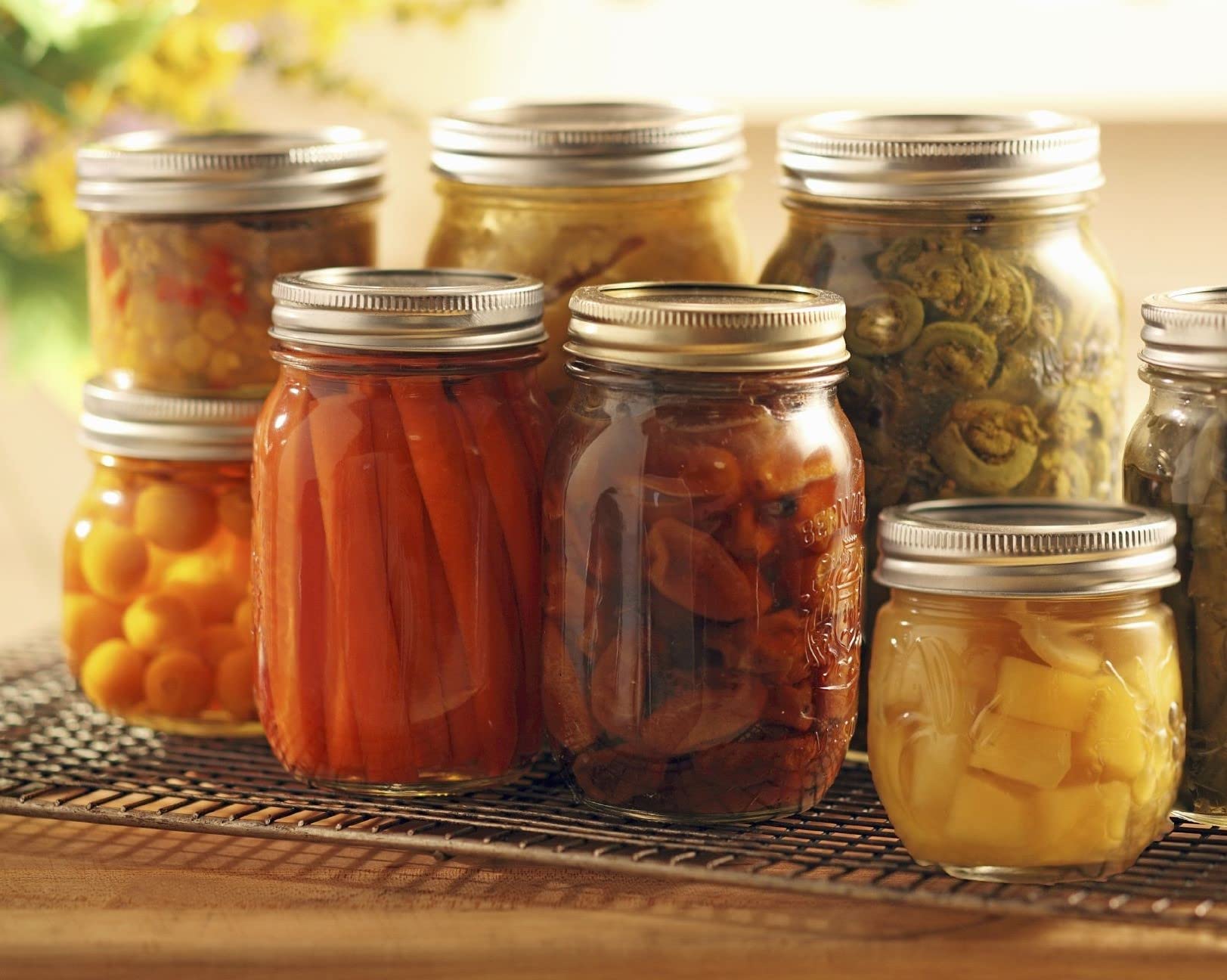 Dalzom in kitchen preserving scene showing organized jars and freshness benefit