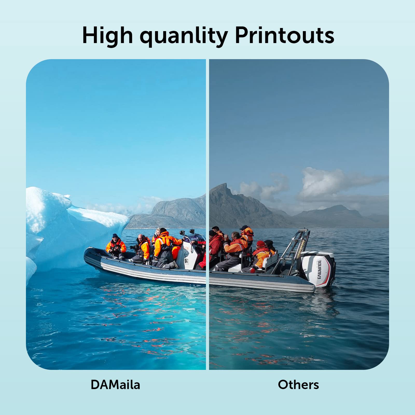 DAM aila cartridges installed in an OfficeJet Pro printing sharp text
