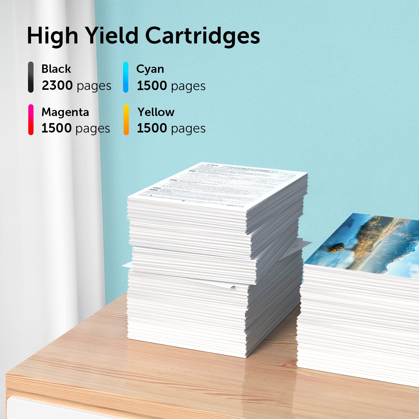 DAM aila cyan magenta yellow cartridges laid out highlighting vivid color output
