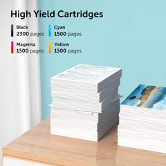 DAM aila cyan magenta yellow cartridges laid out highlighting vivid color output