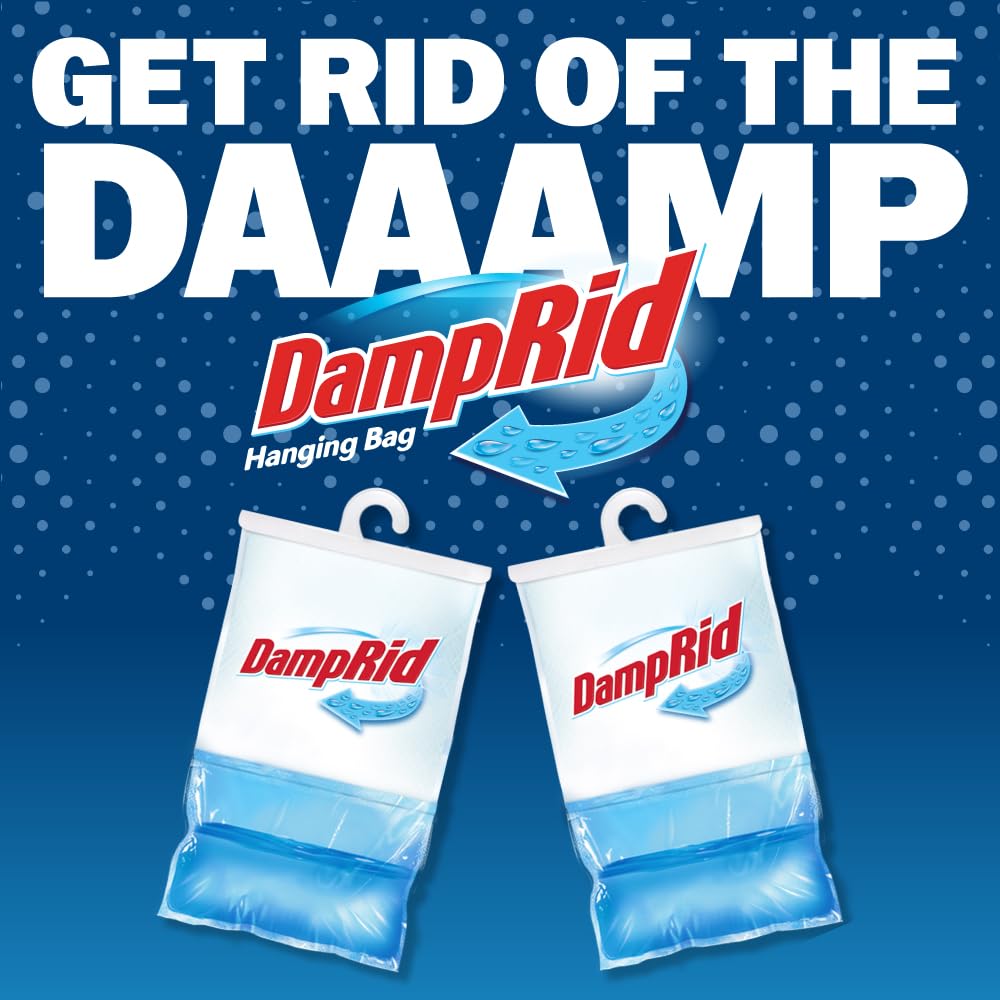 Discarding spent DampRid bag into trash after liquid reaches replacement line