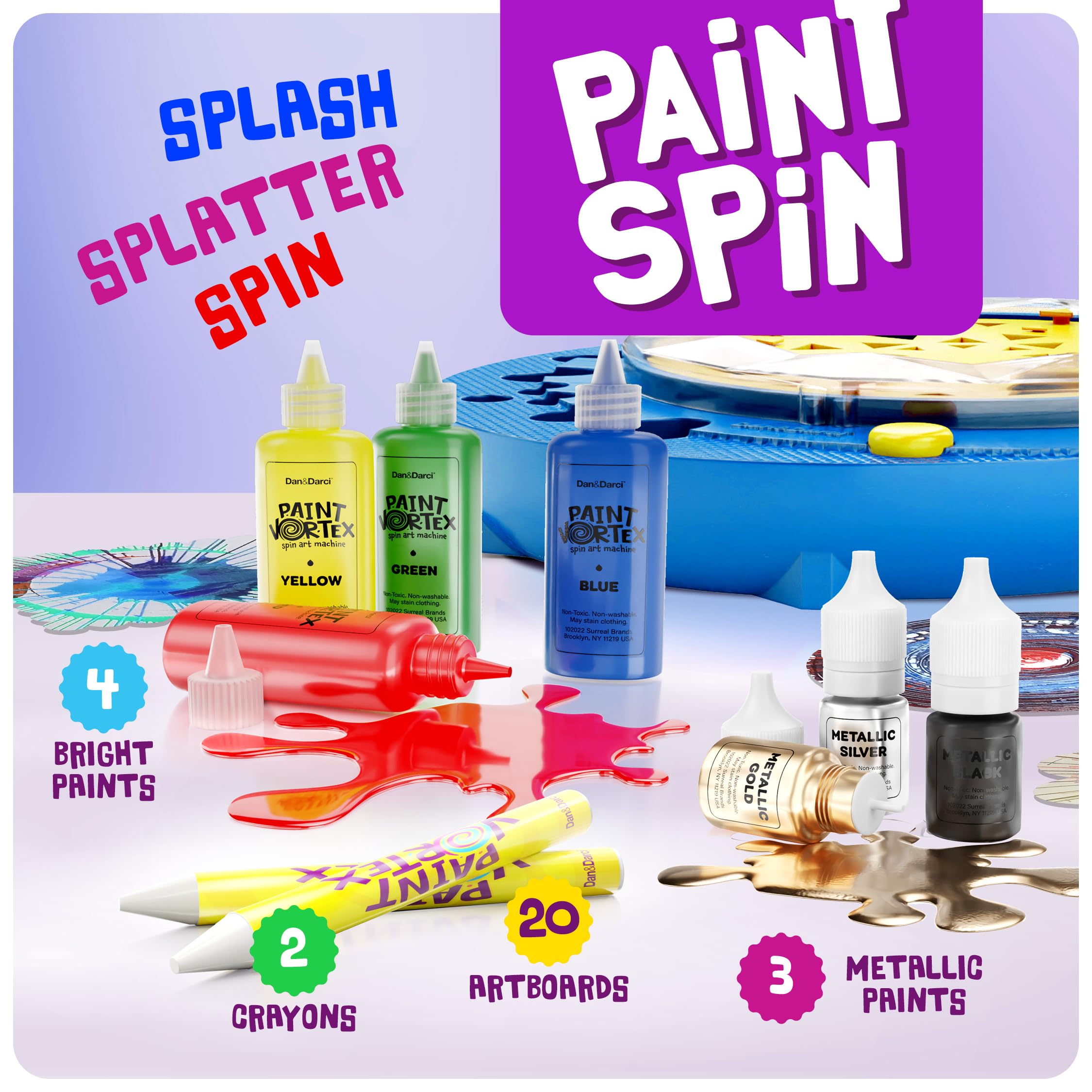 Dan&Darci clear dome closeup protecting surfaces while enabling mess-free spin painting