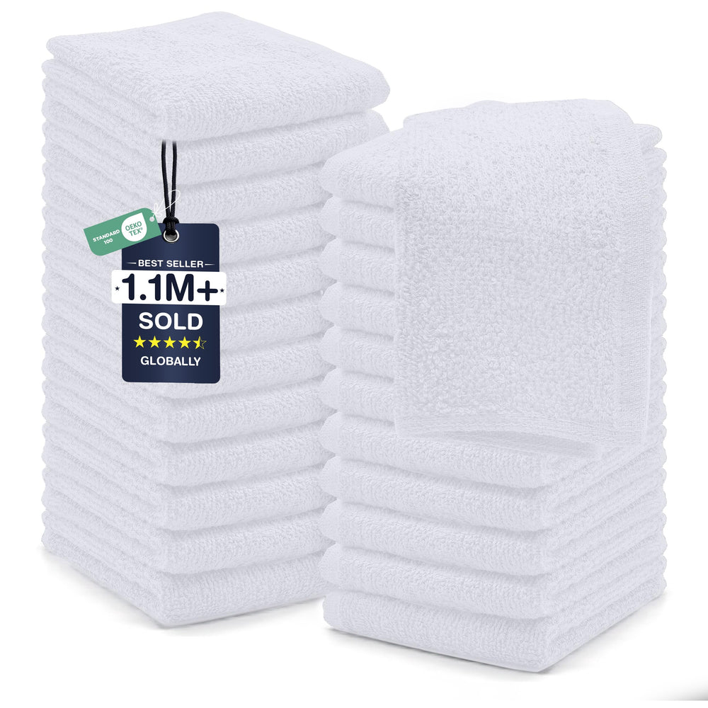 DAN RIVER front packaging showing 24-pack white washcloths and value