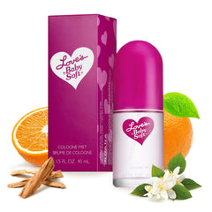 Dana Love's Baby Soft front bottle displays soft pink packaging and vintage charm