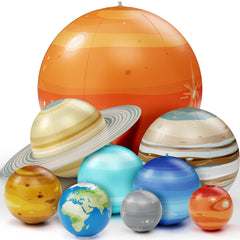 Dan&Darci front packaging showing full inflatable solar system set and contents
